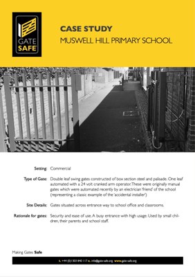 Gate safety case study for Muswell Hill primary school